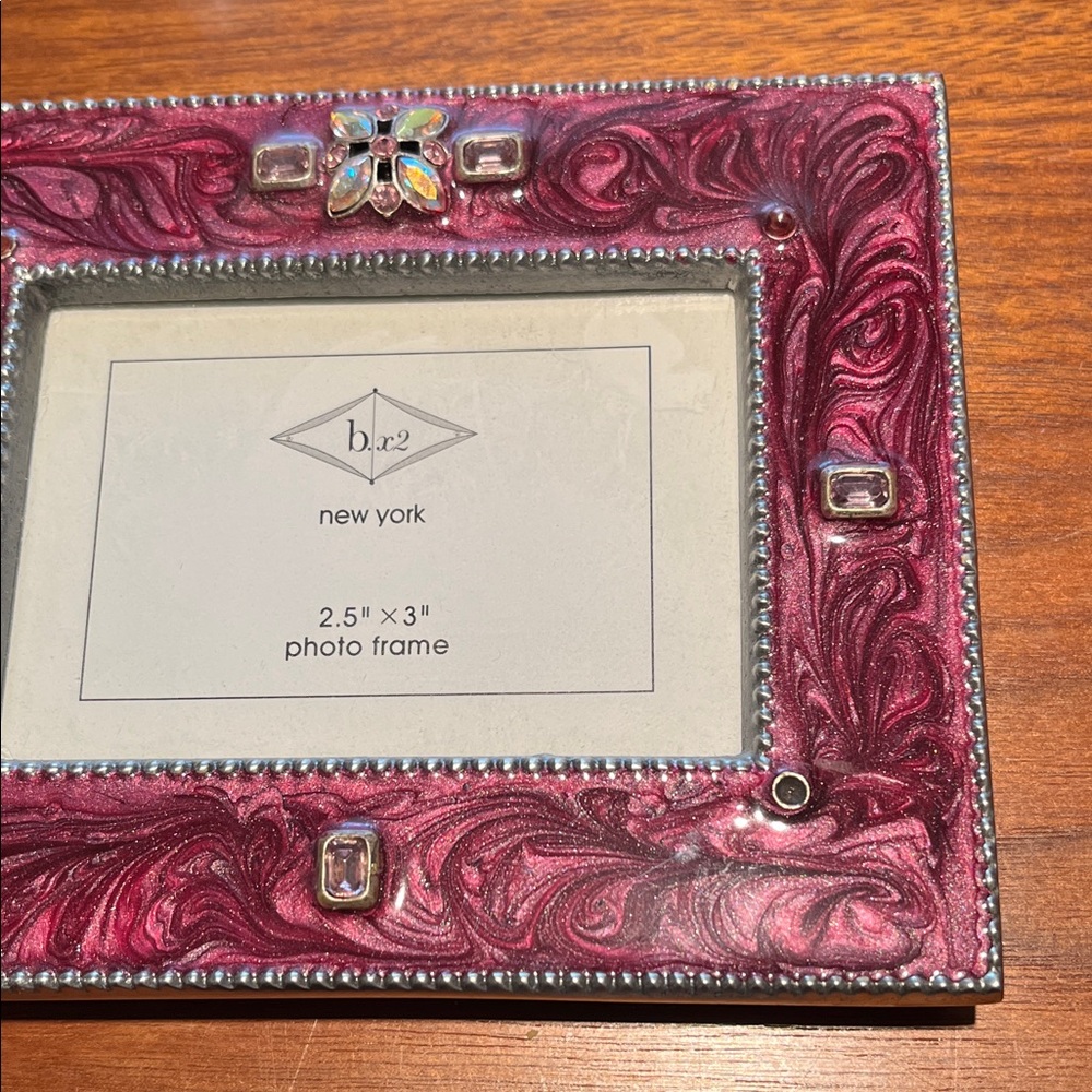 b.x2 New York Pewter, Enamel, & Swarovski Crystal Picture Frame - Picture 8 of 8